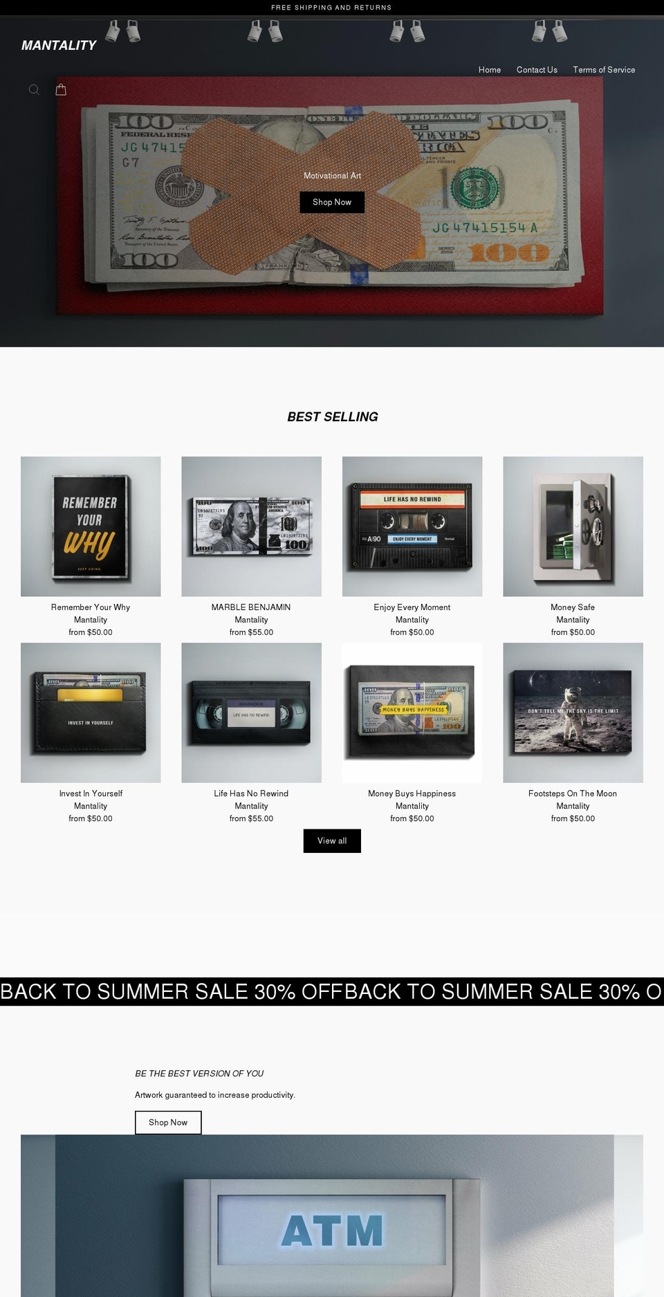 mantality.net shopify website screenshot