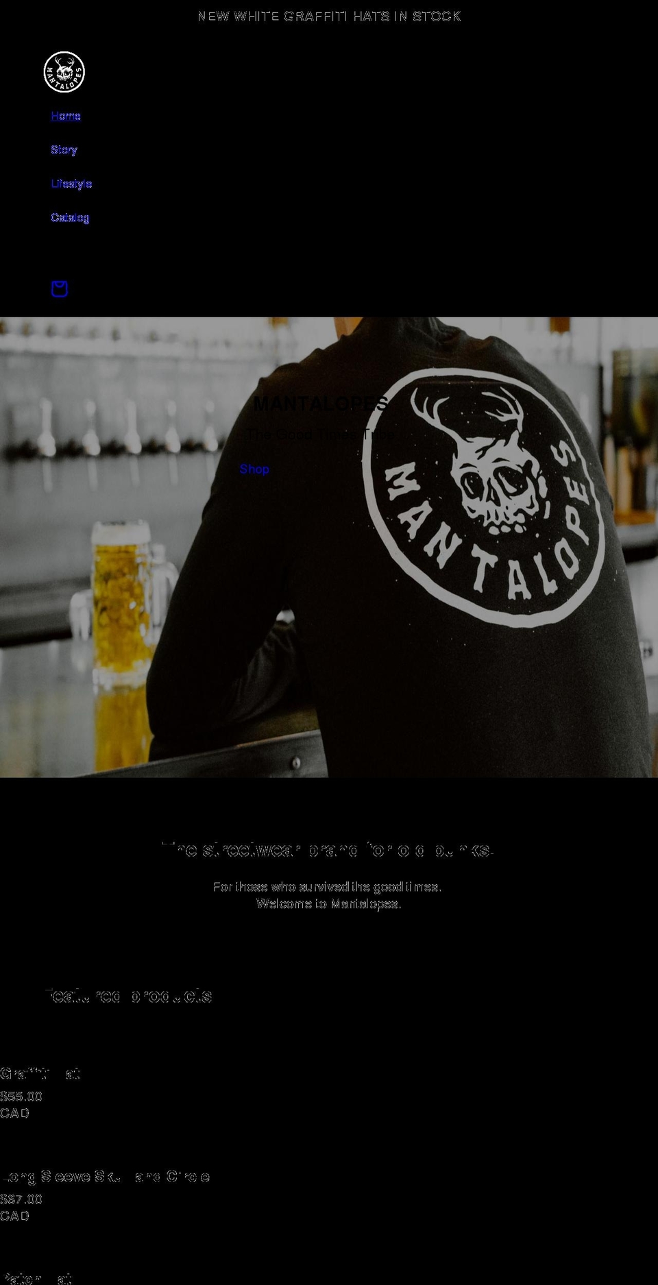 mantalopes.com shopify website screenshot