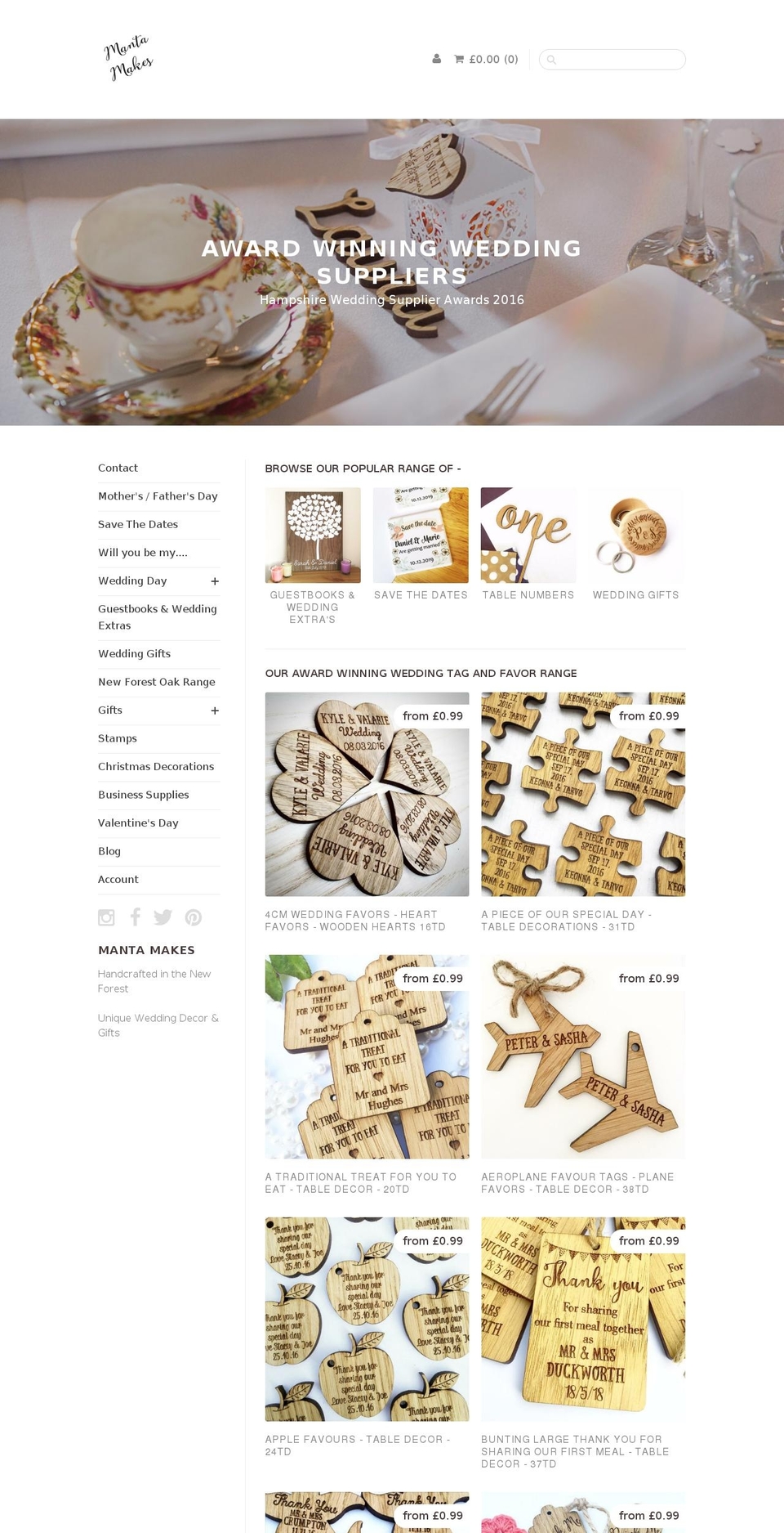 mantamakes.com shopify website screenshot