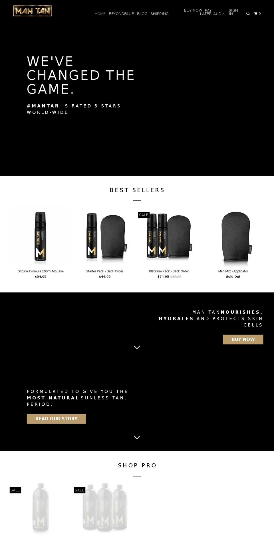 mantan.store shopify website screenshot