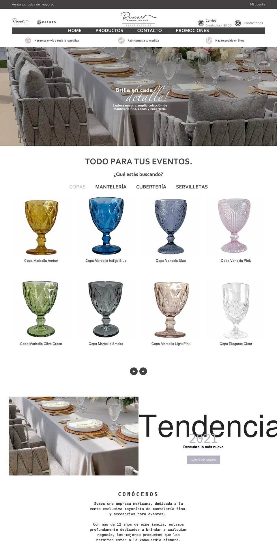 infinit Shopify theme site example manteleriarimar.com