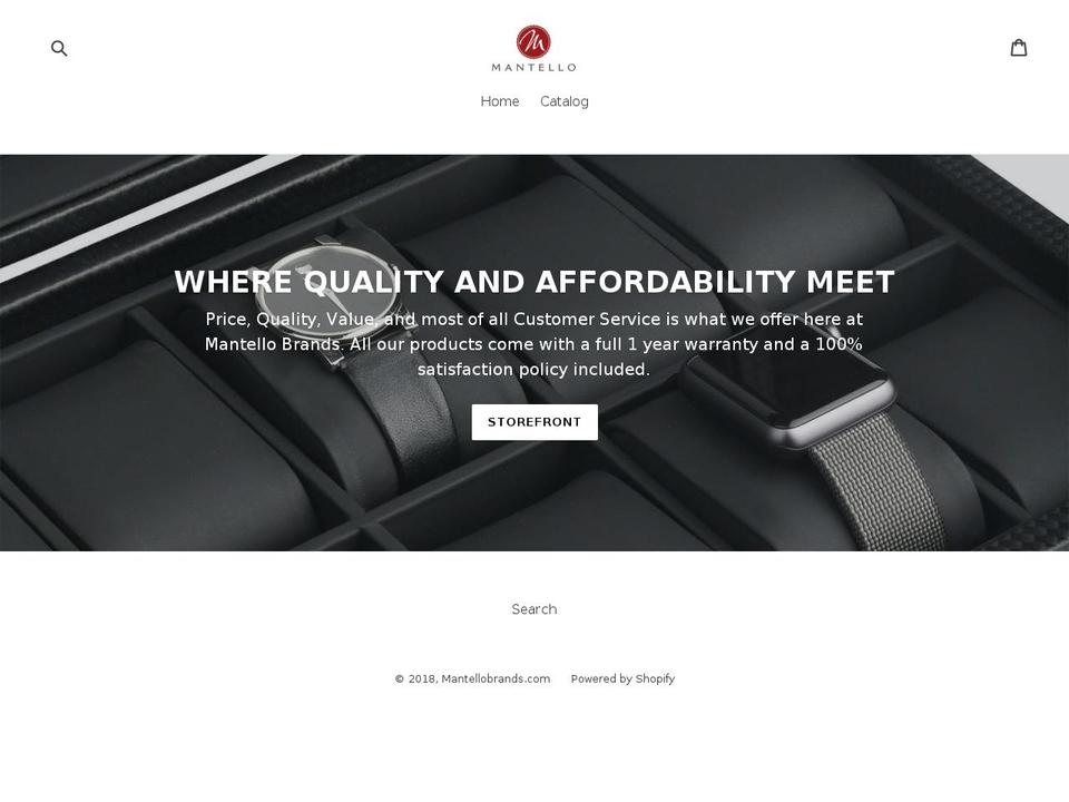 mantellobrands.com — Shopify storefront screenshot