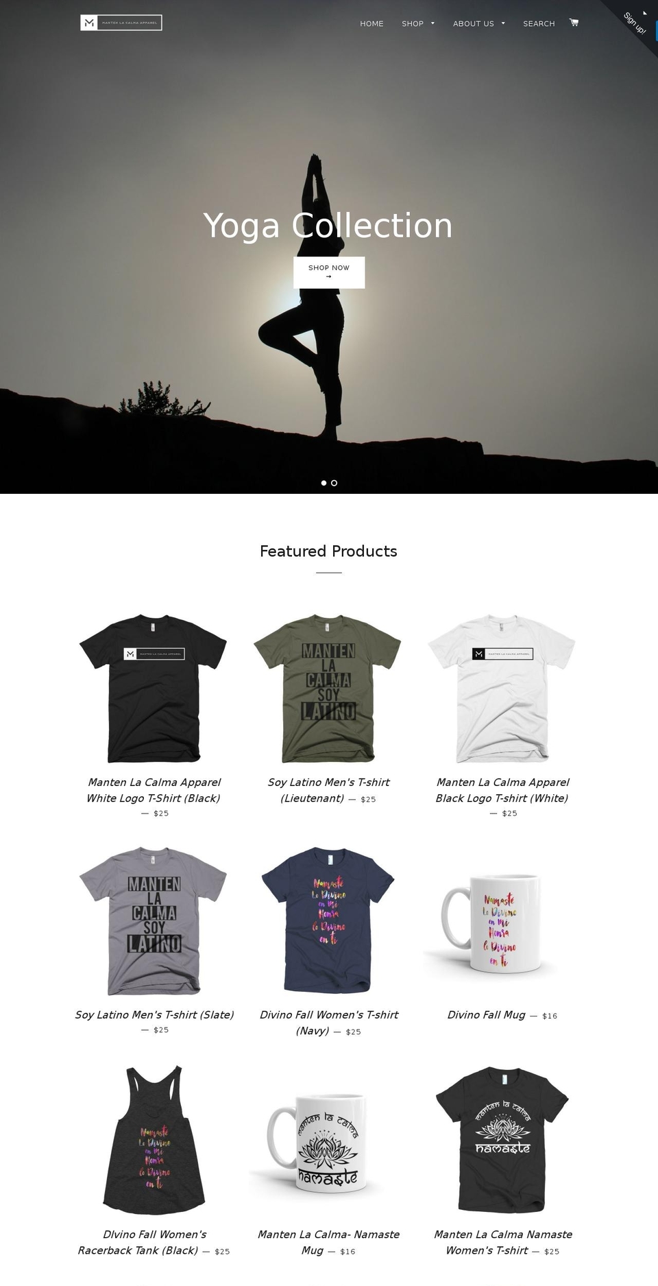 mantenlacalma.com shopify website screenshot