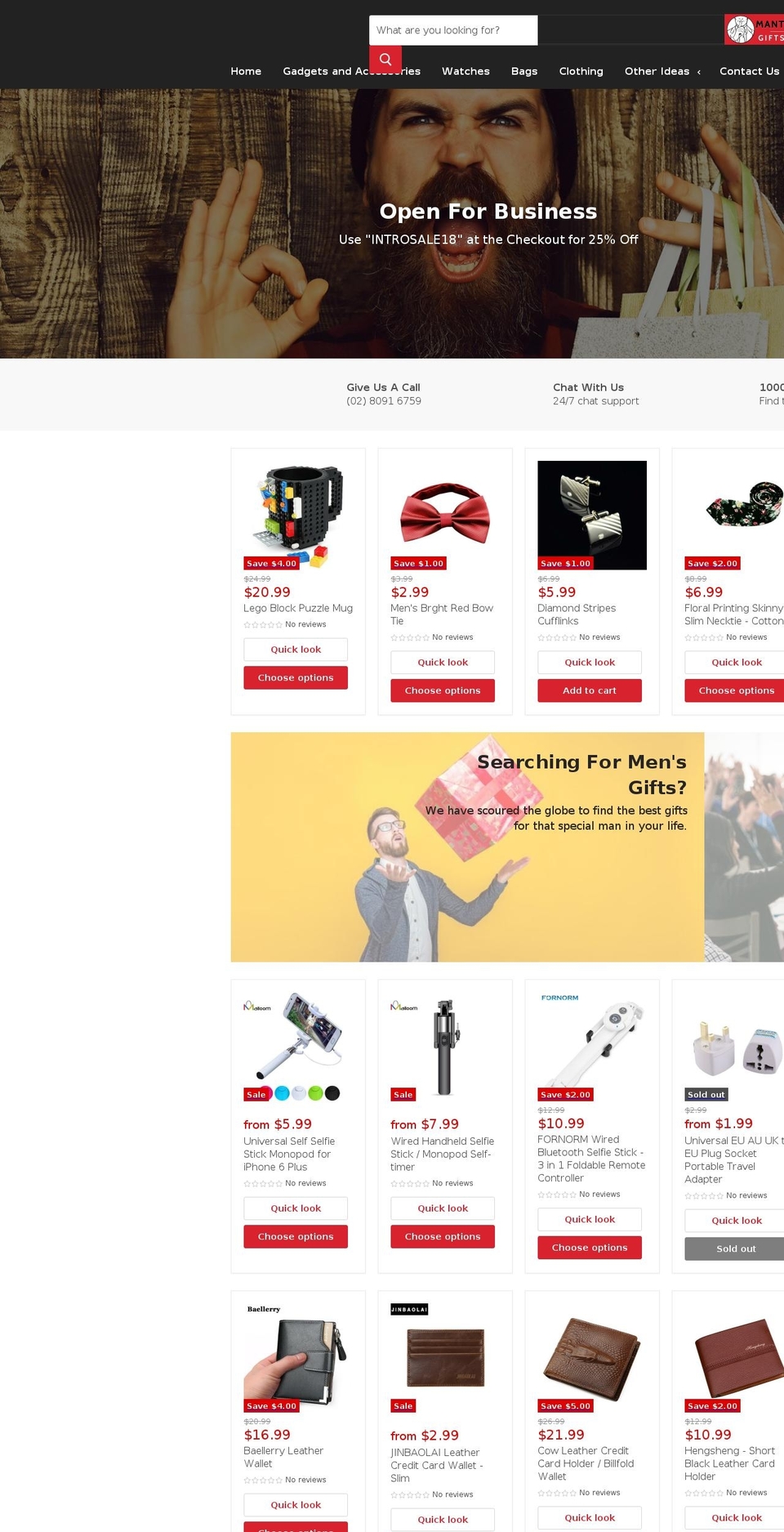 manterruption.com — Shopify storefront screenshot