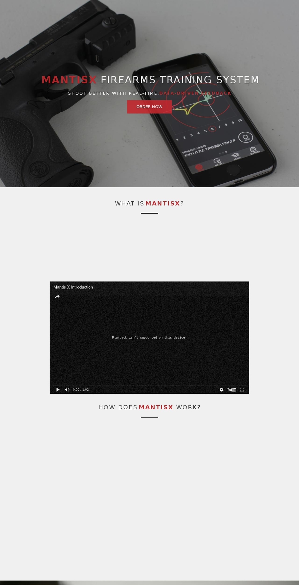 mantisx.com shopify website screenshot