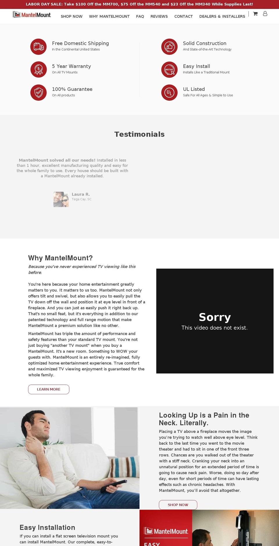 mantlemount.com — Shopify storefront screenshot