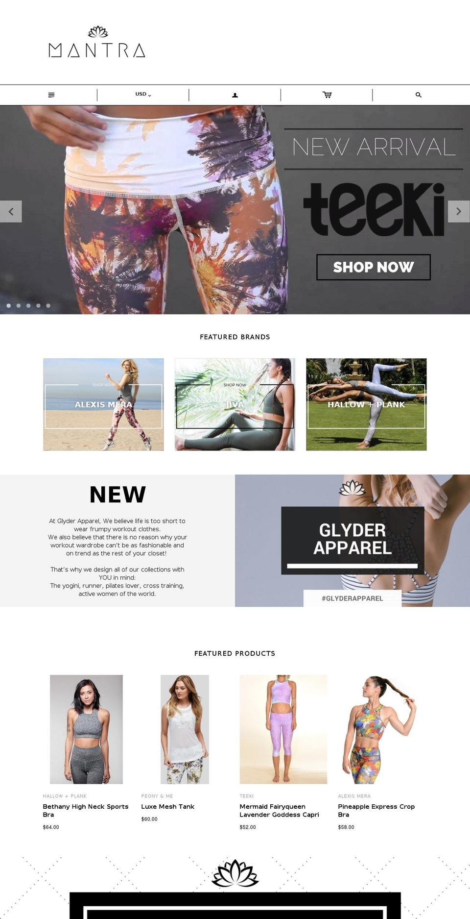 mantraactive.com — Shopify storefront screenshot