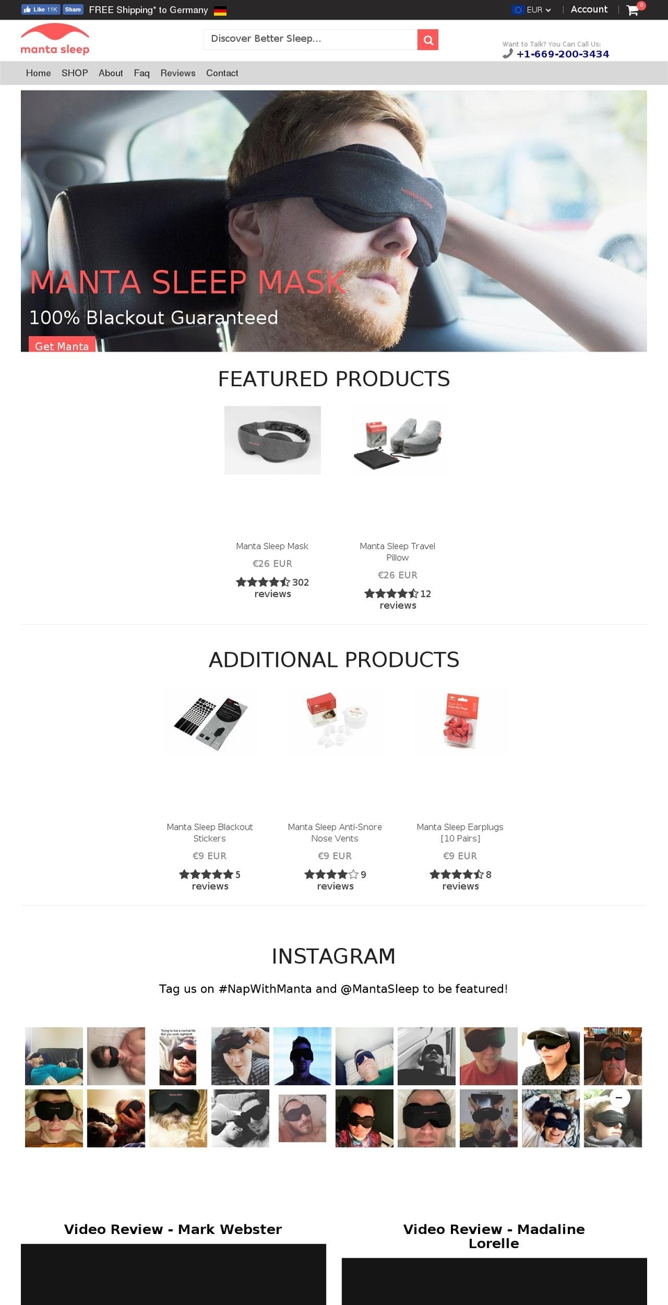 mantrasleep.com — Shopify storefront screenshot