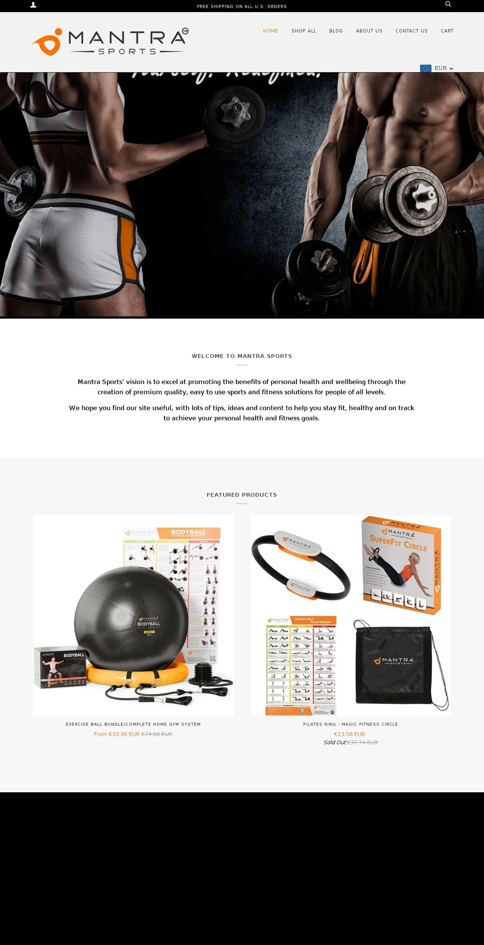 mantrasports.com shopify website screenshot