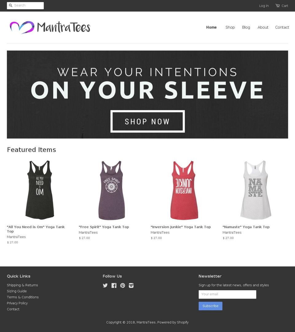 mantratees.com — Shopify storefront screenshot