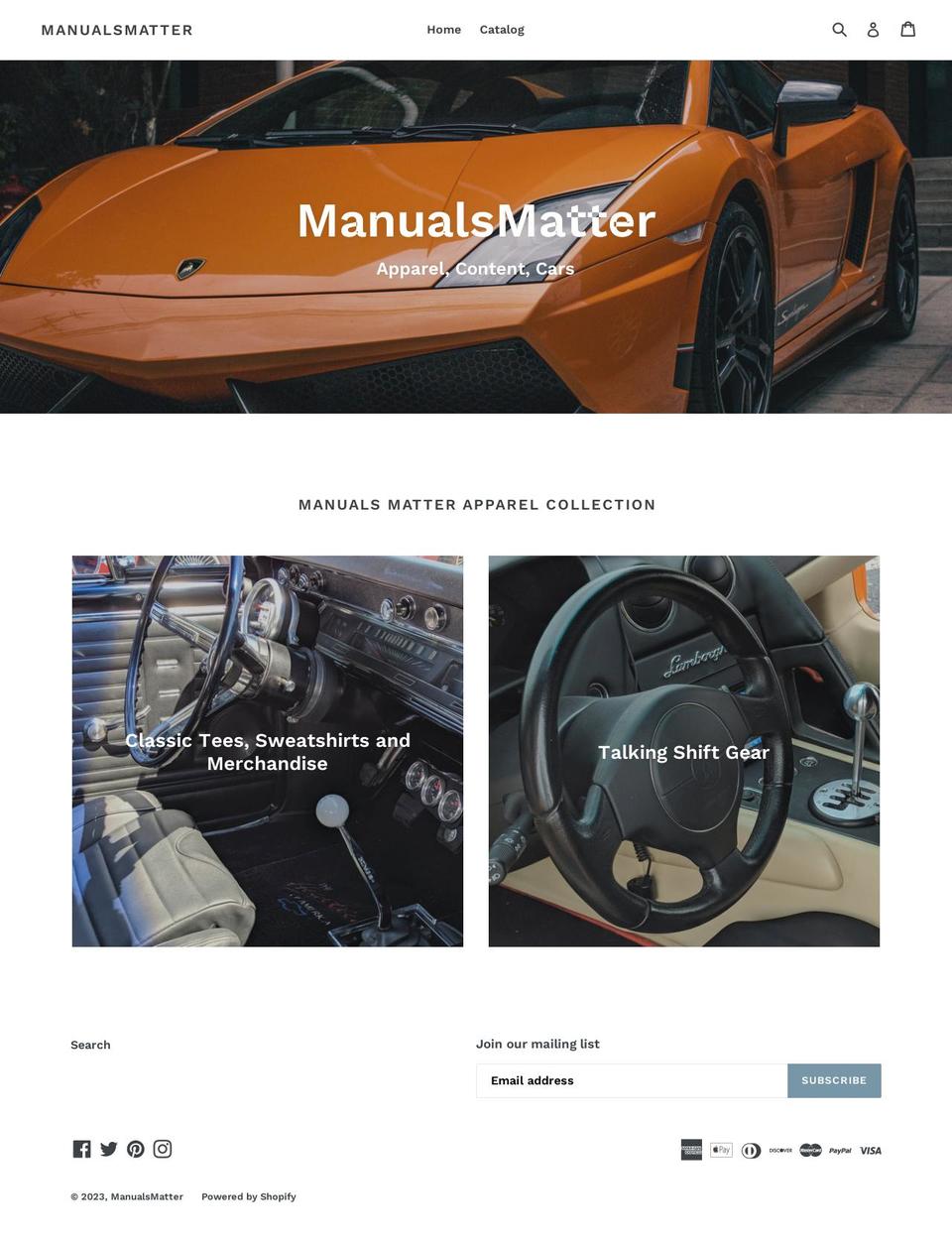 manualsmatter.com shopify website screenshot