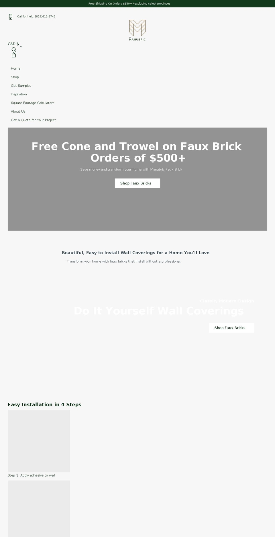 manubric.com shopify website screenshot