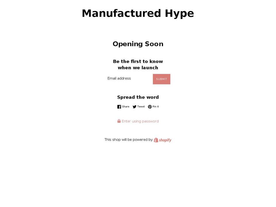 manufacturedhype.com shopify website screenshot