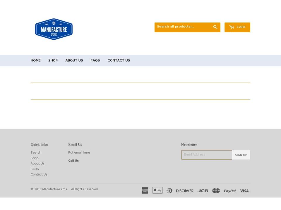manufacturepros.com — Shopify storefront screenshot
