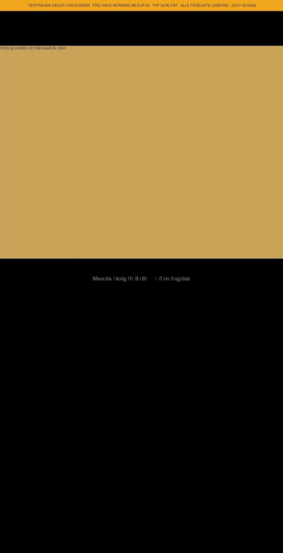 manuka4life.com shopify website screenshot