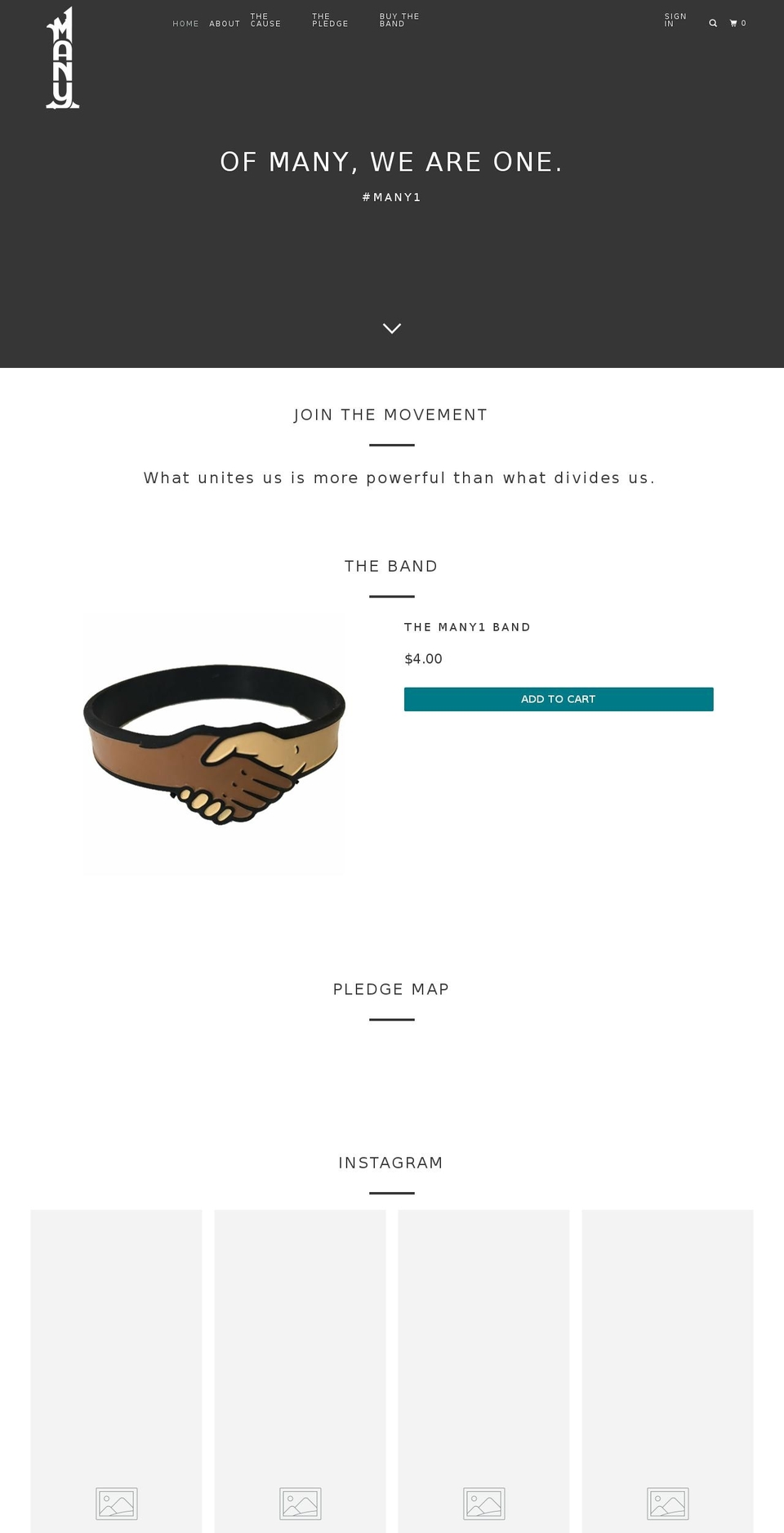many1.com — Shopify storefront screenshot