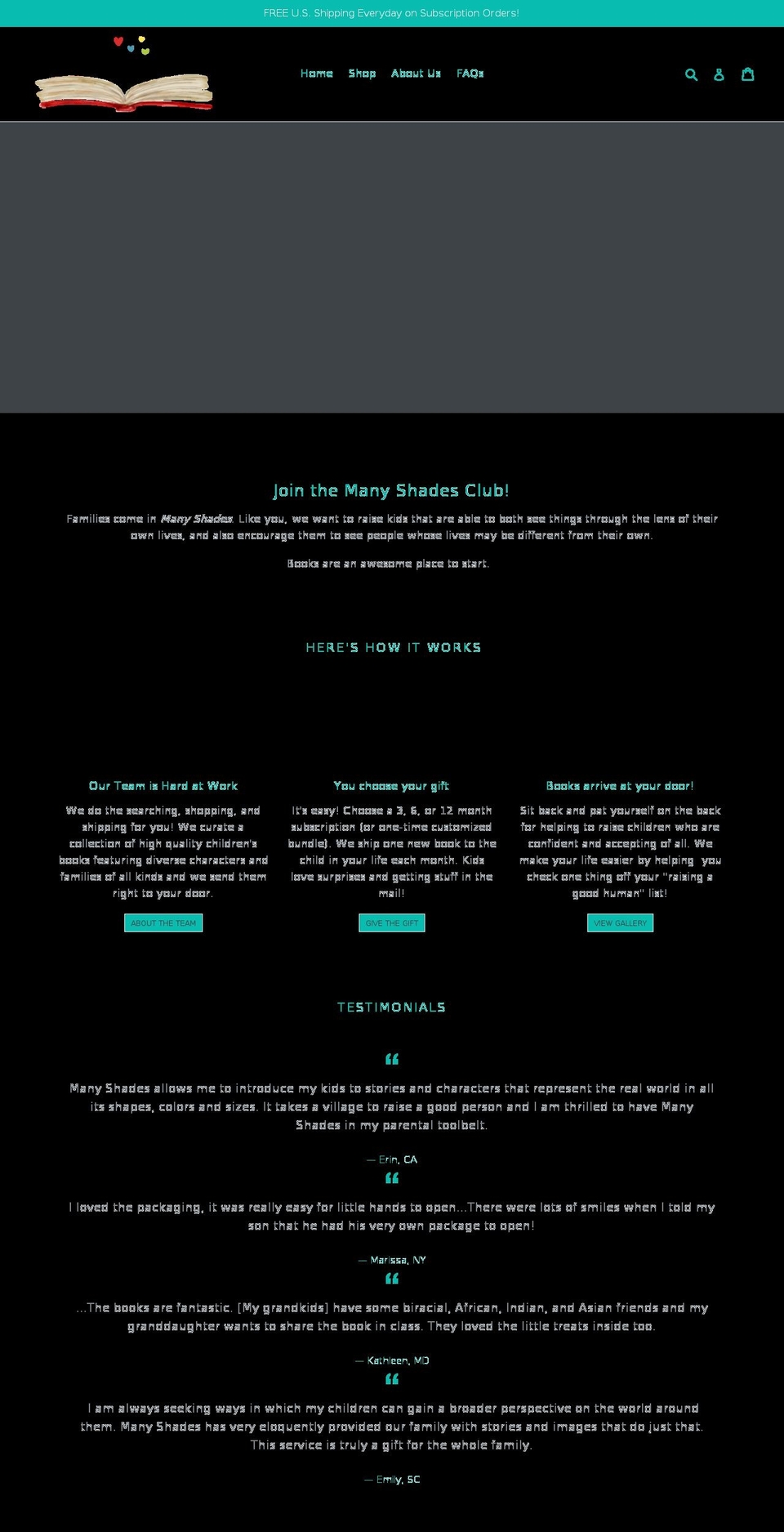 manyshadesclub.com — Shopify storefront screenshot
