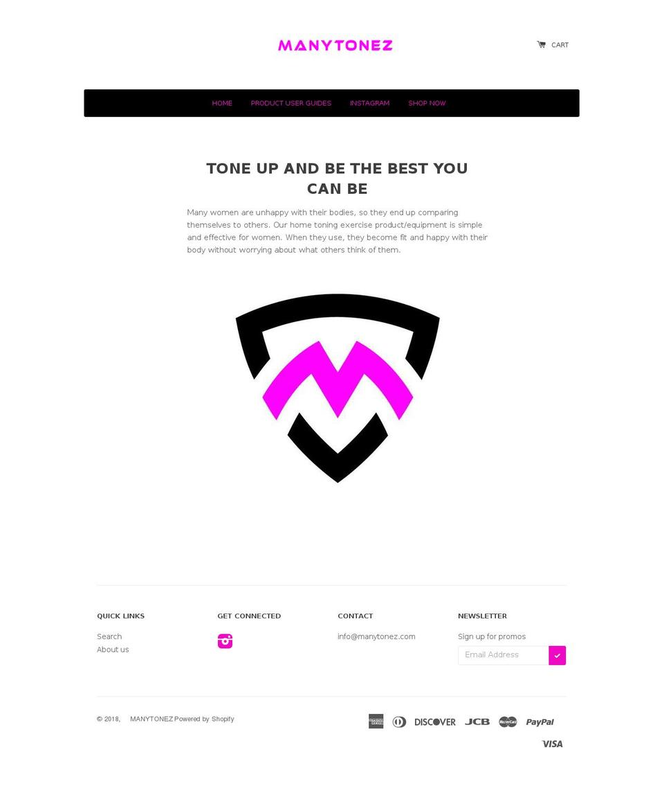 manytonez.com shopify website screenshot
