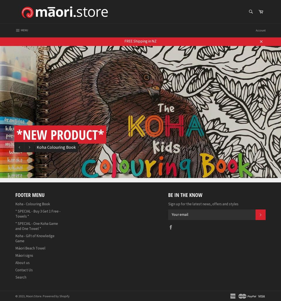 maori.store shopify website screenshot