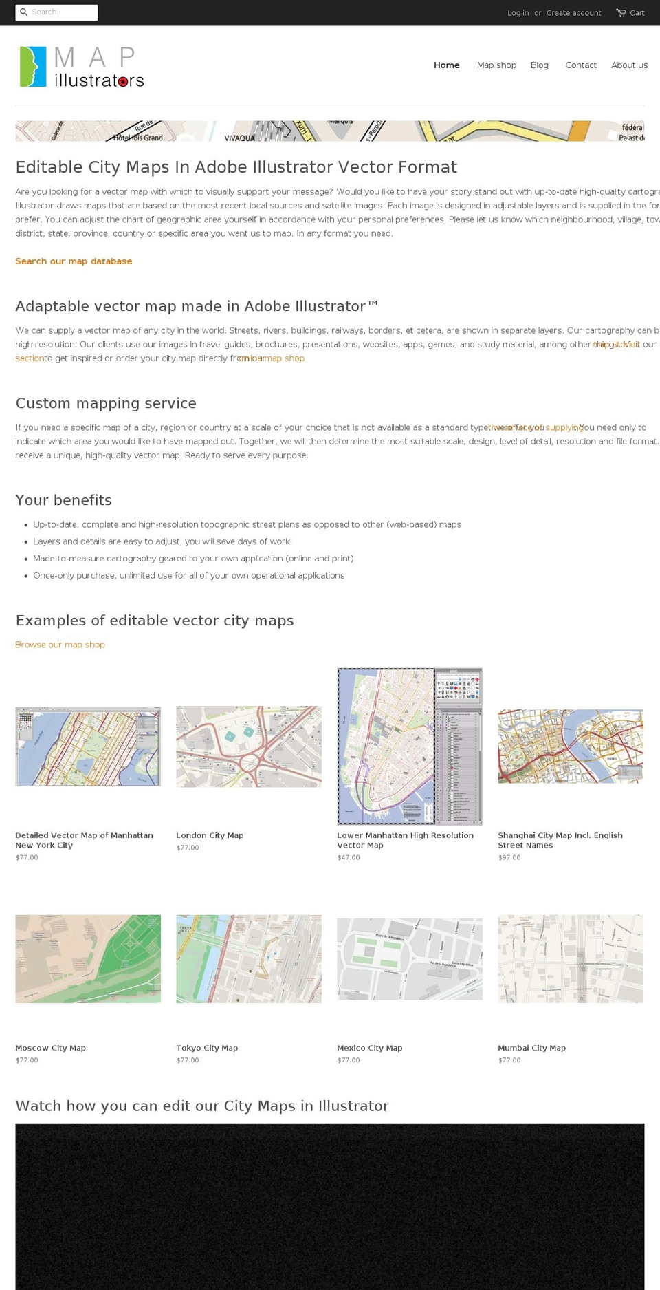 map-illustrators.com shopify website screenshot