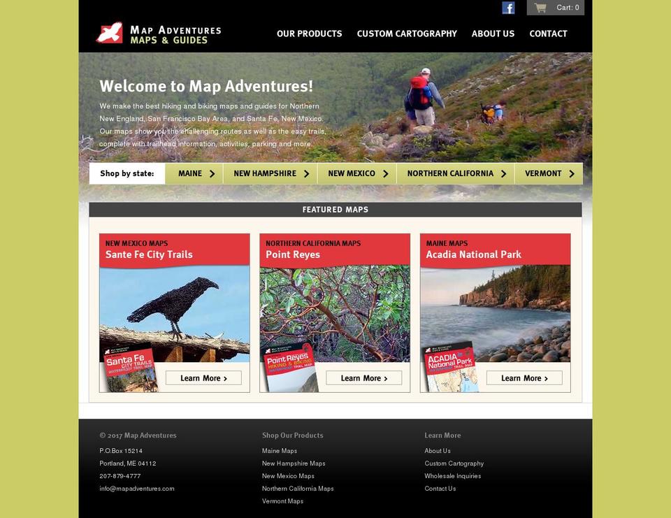 mapadventures.com shopify website screenshot