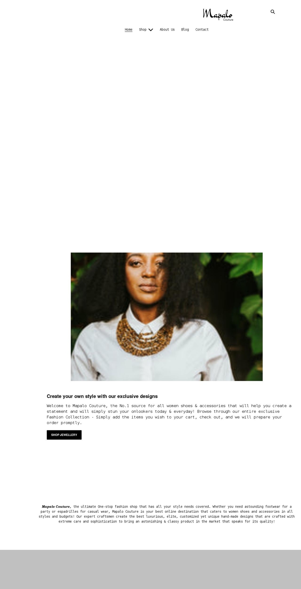 mapalocouture.com.au shopify website screenshot
