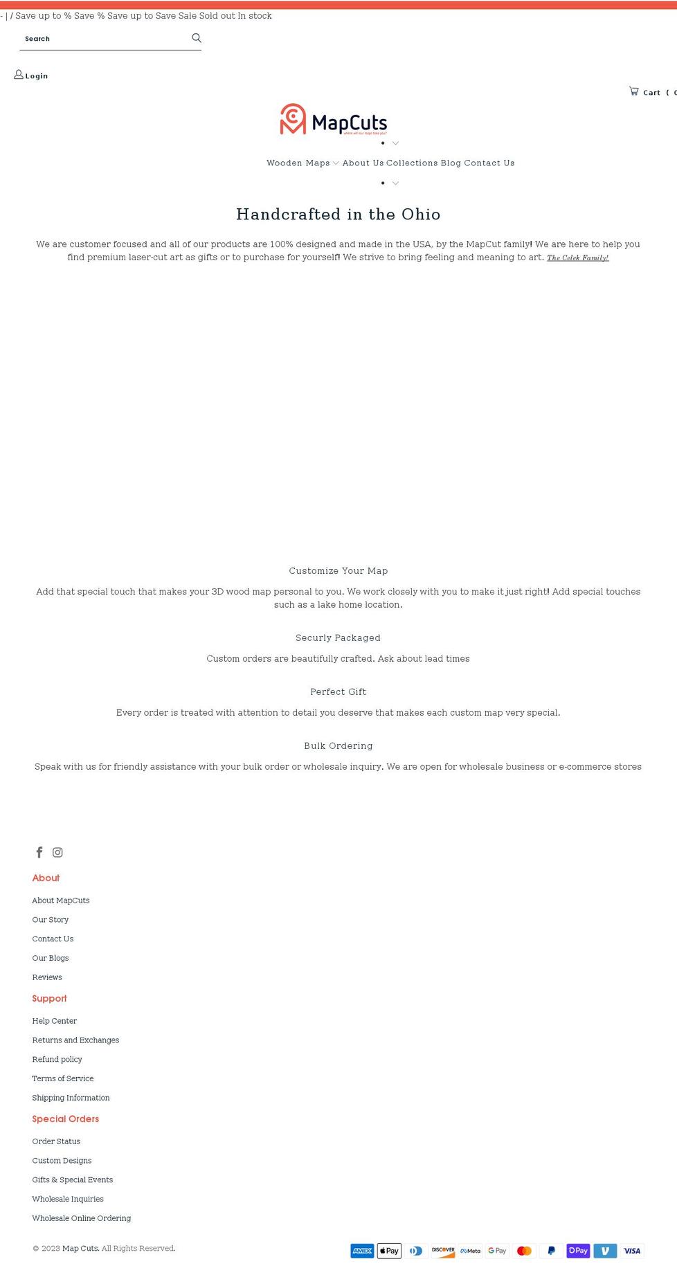 mapcuts.com shopify website screenshot