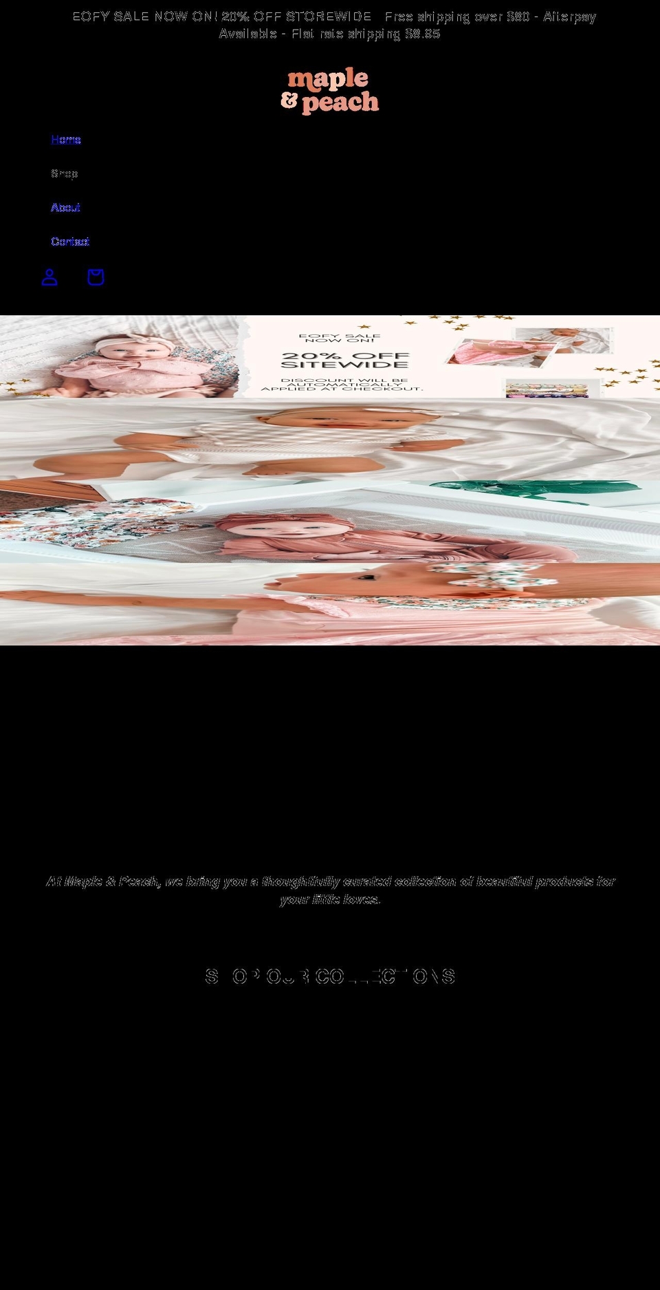 mapleandpeach.com.au shopify website screenshot