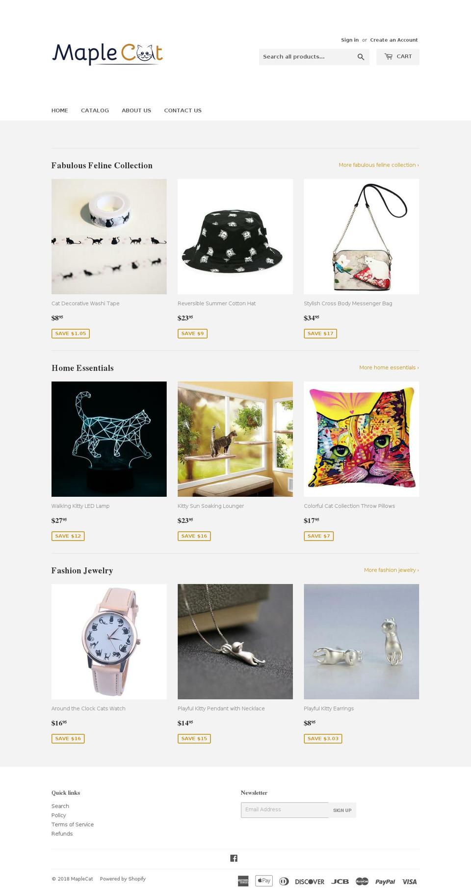 maplecat.com — Shopify storefront screenshot