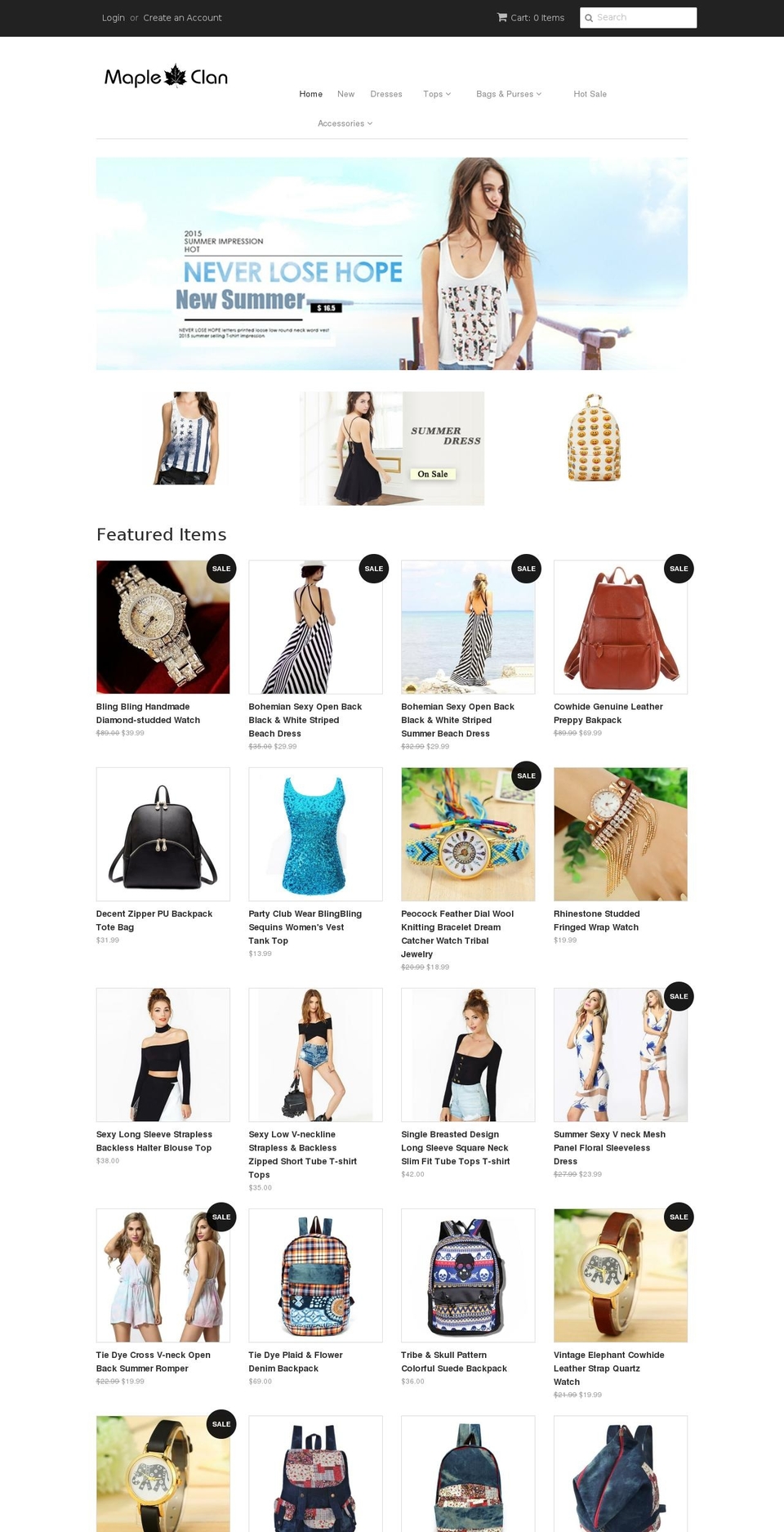 mapleclan.com shopify website screenshot