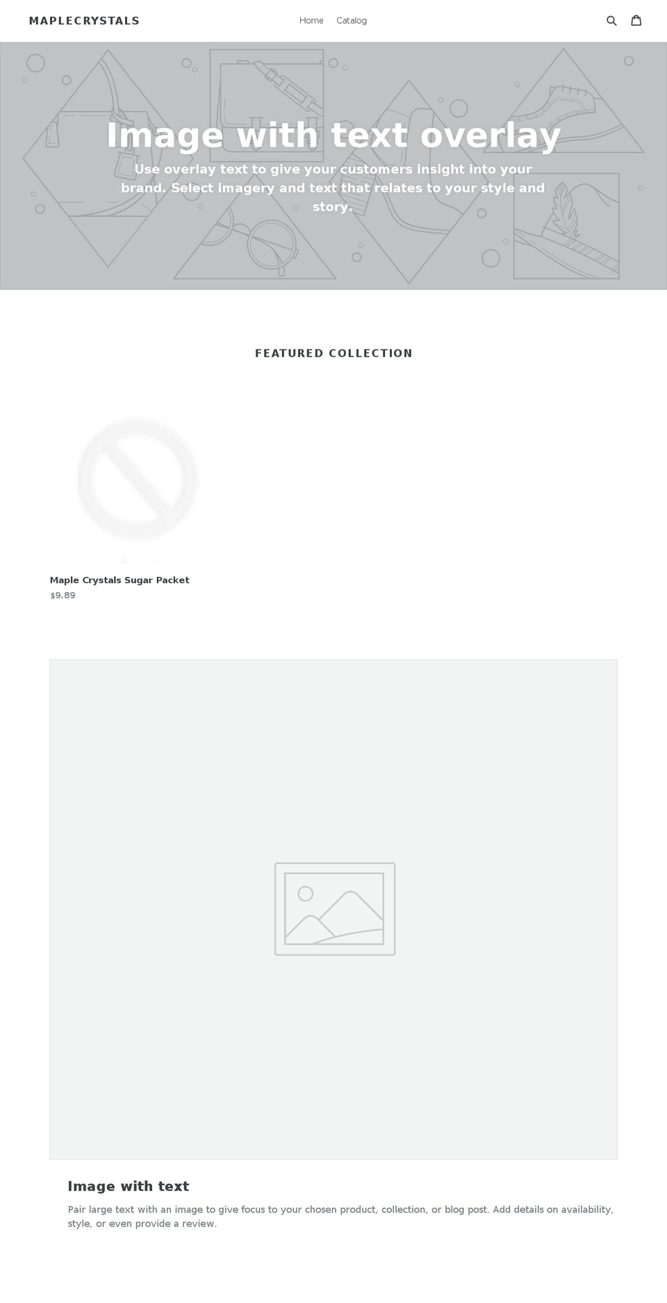 maplecrystals.com — Shopify storefront screenshot