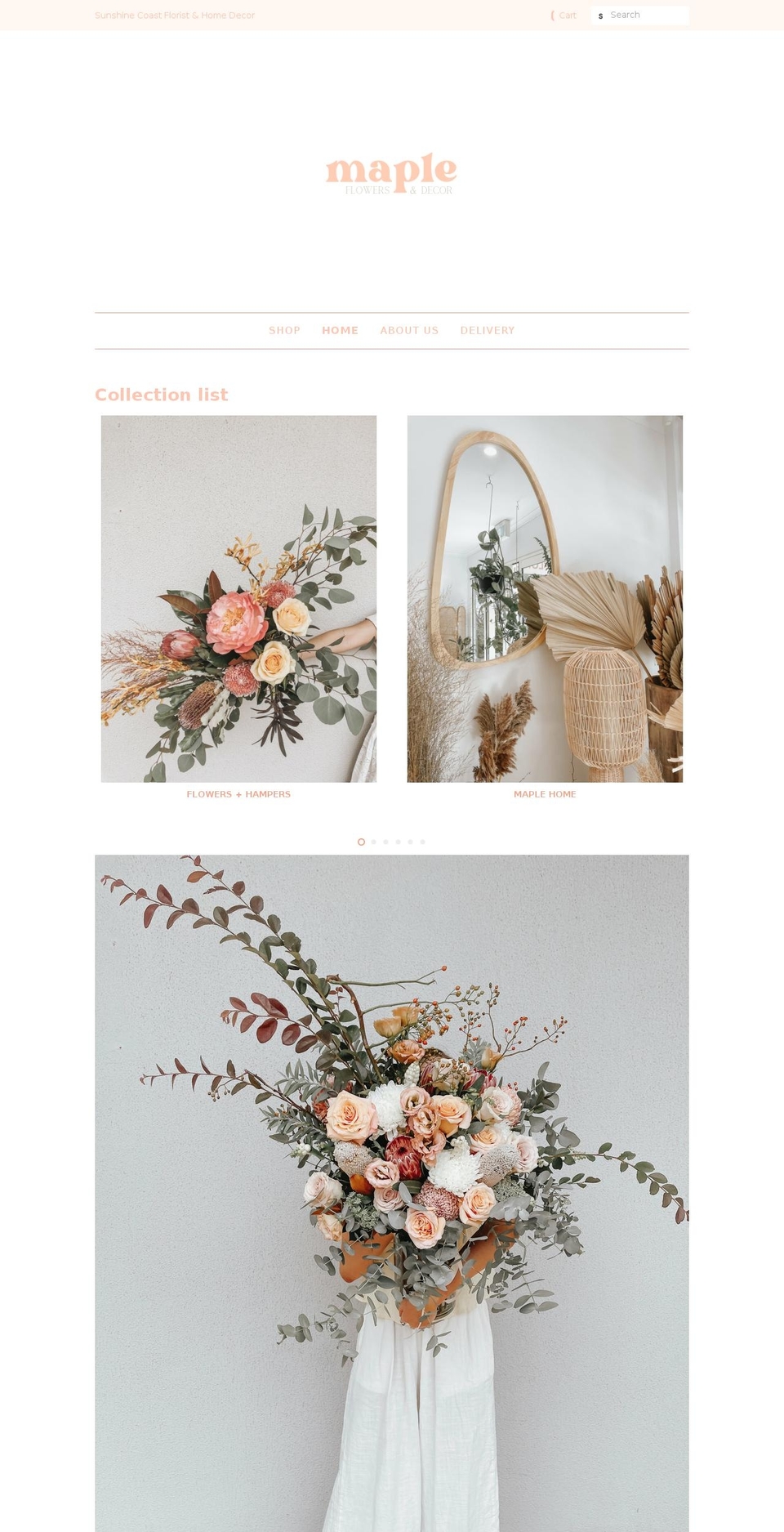 mapleflowersdecor.com.au shopify website screenshot