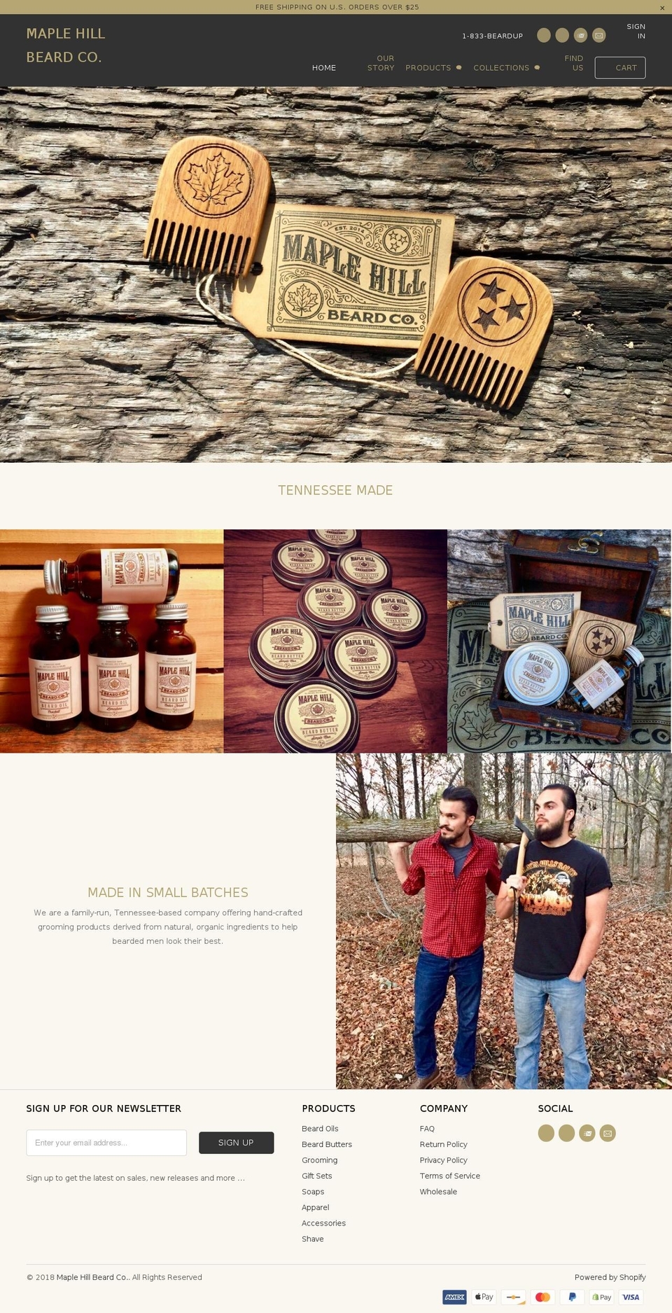 maplehillbeard.com — Shopify storefront screenshot