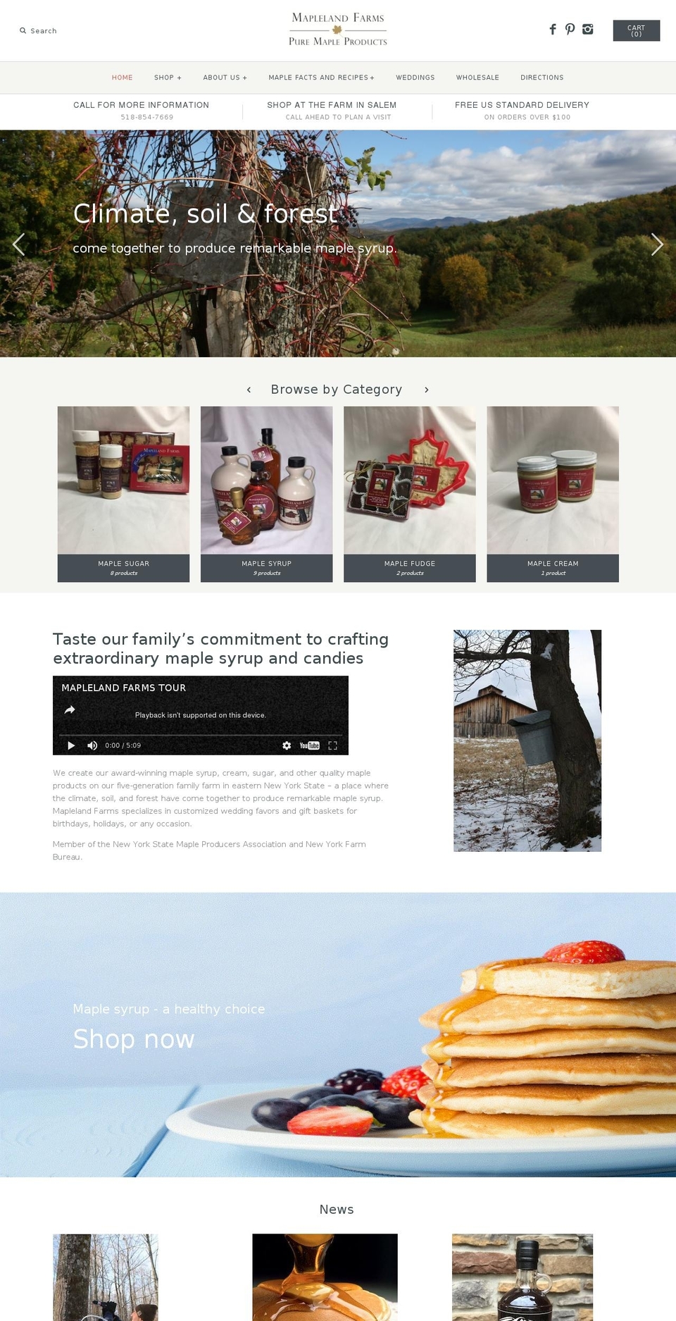 maplelandfarms.com shopify website screenshot