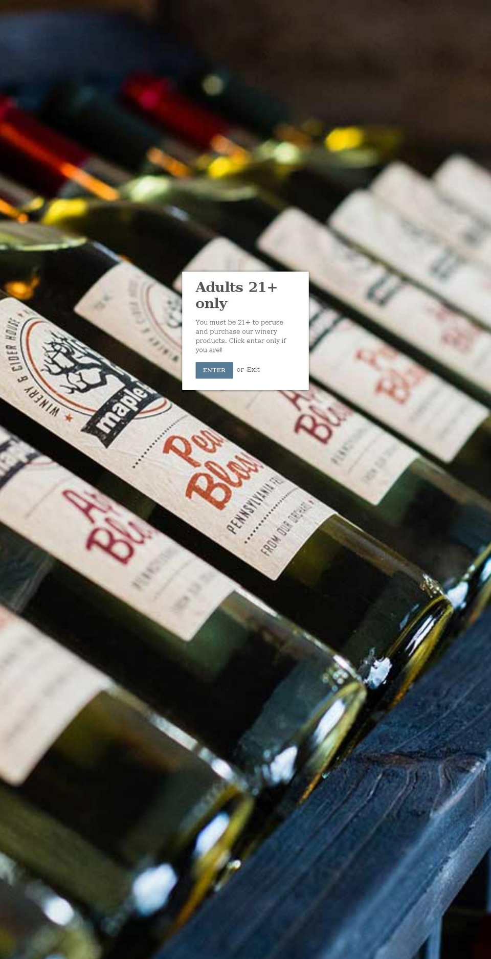 maplelawnwines.com shopify website screenshot