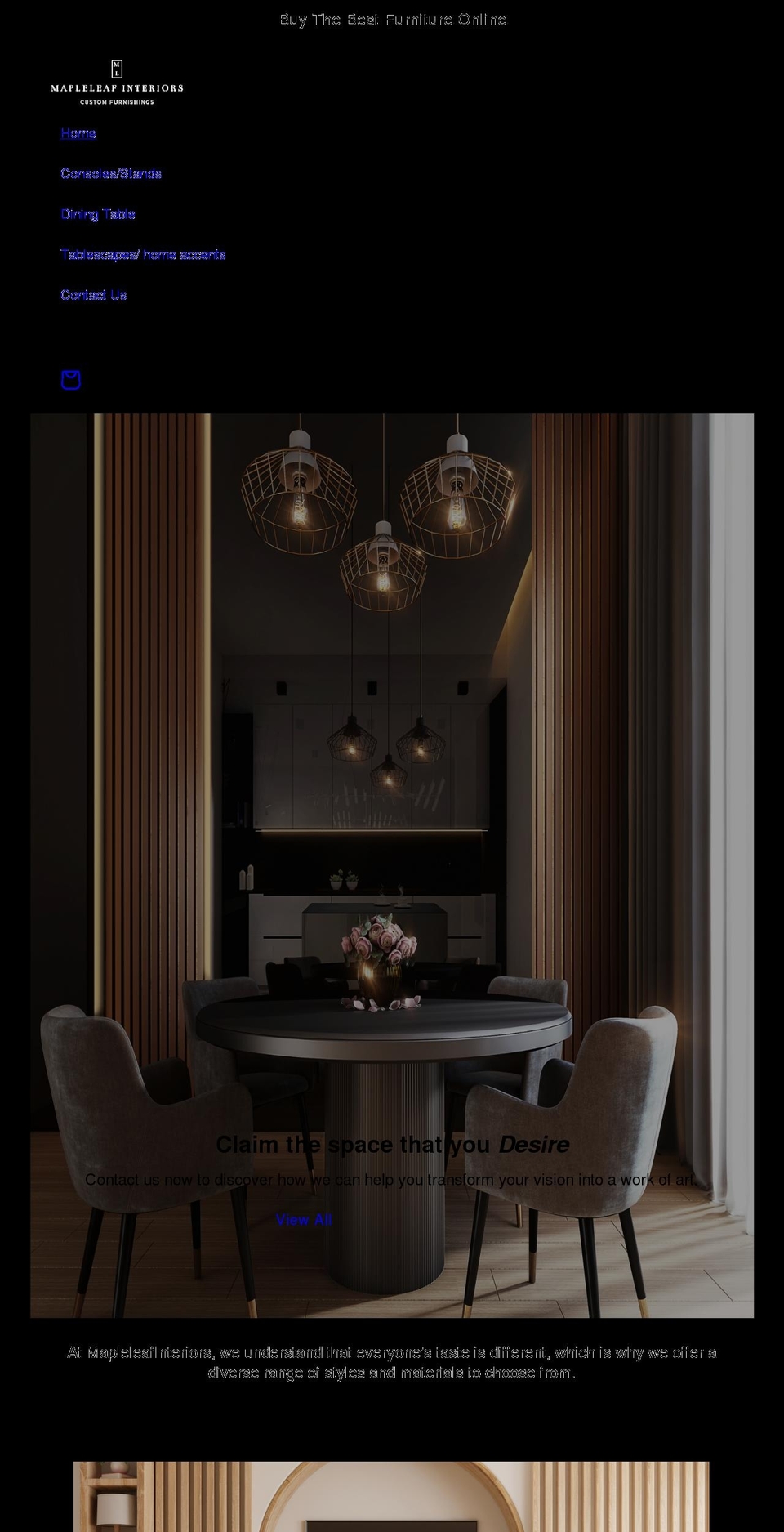 mapleleafinteriors.com shopify website screenshot
