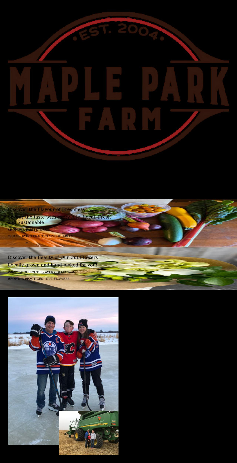 mapleparkfarm.com shopify website screenshot