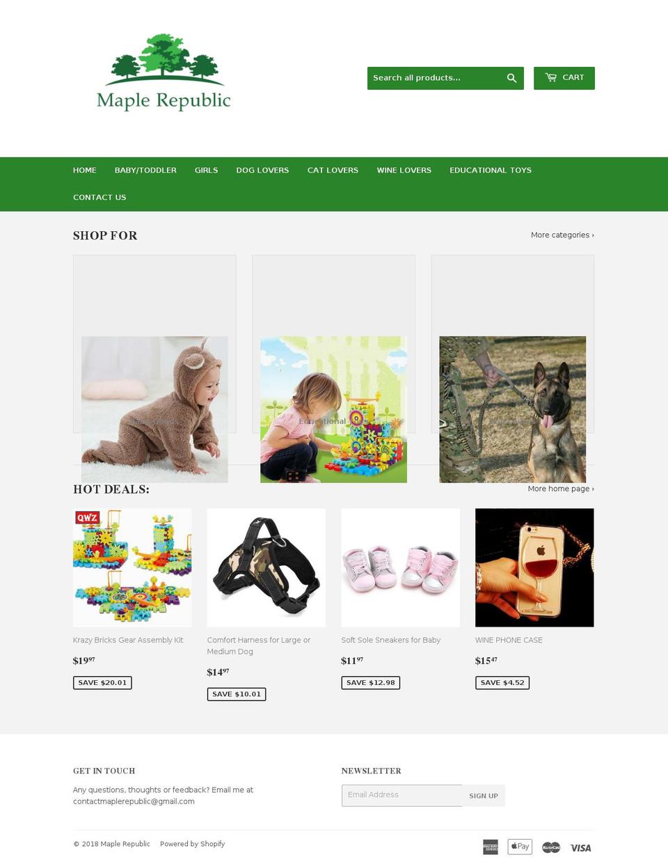 maplerepublic.com — Shopify storefront screenshot