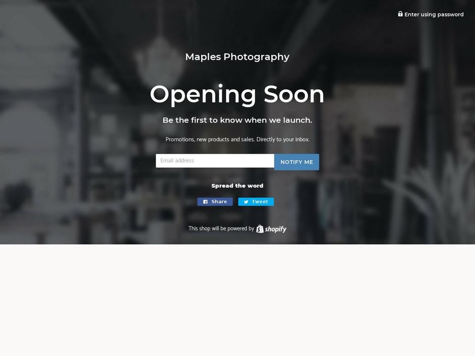 maples-photography.com — Shopify storefront screenshot