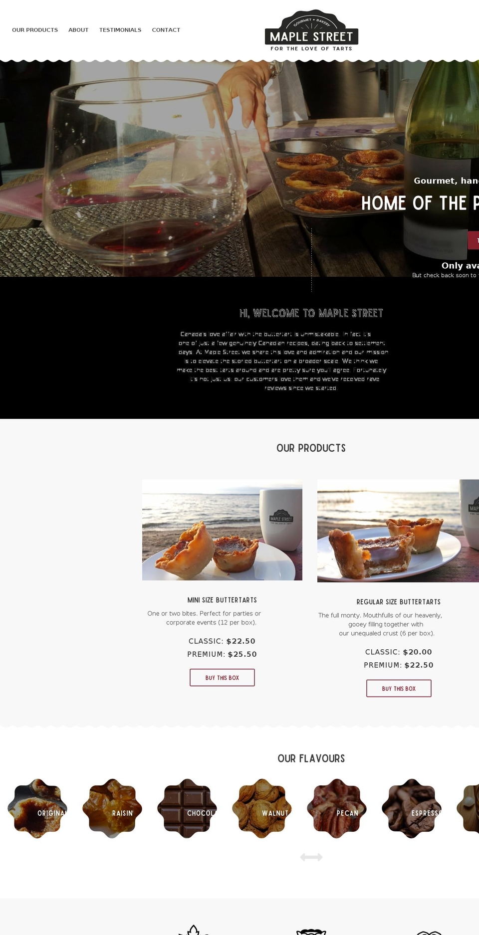 maplestreetbakery.ca shopify website screenshot