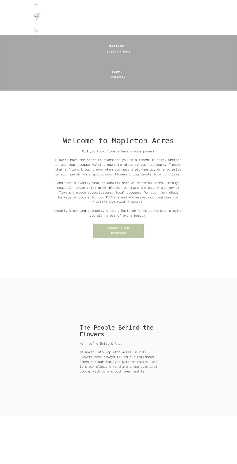 mapletonacres.com shopify website screenshot