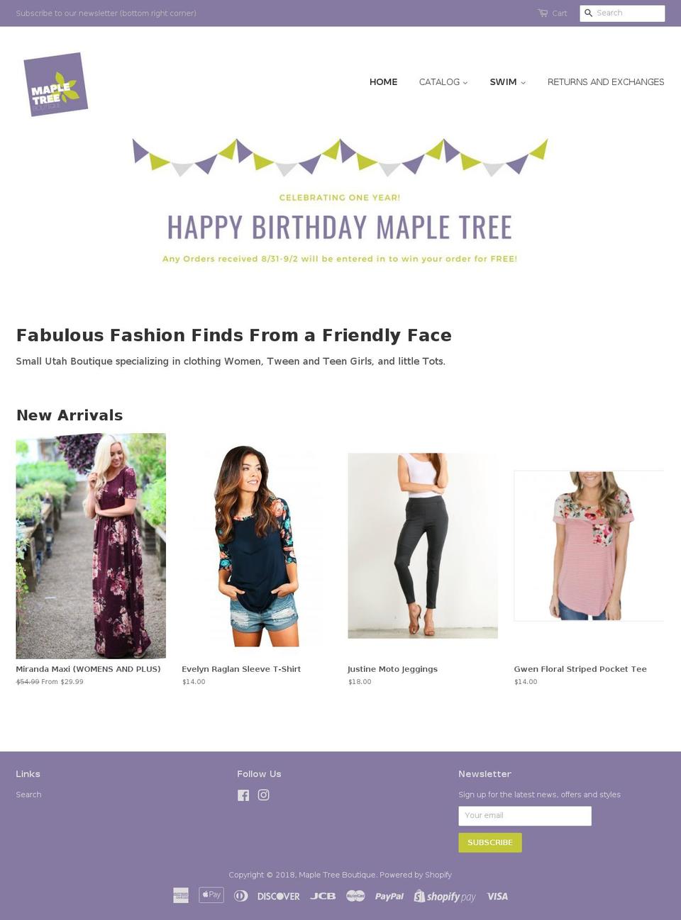 mapletree.me shopify website screenshot