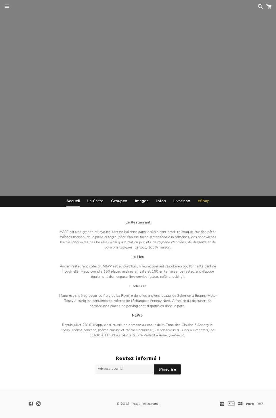 mapp-restaurant.com — Shopify storefront screenshot