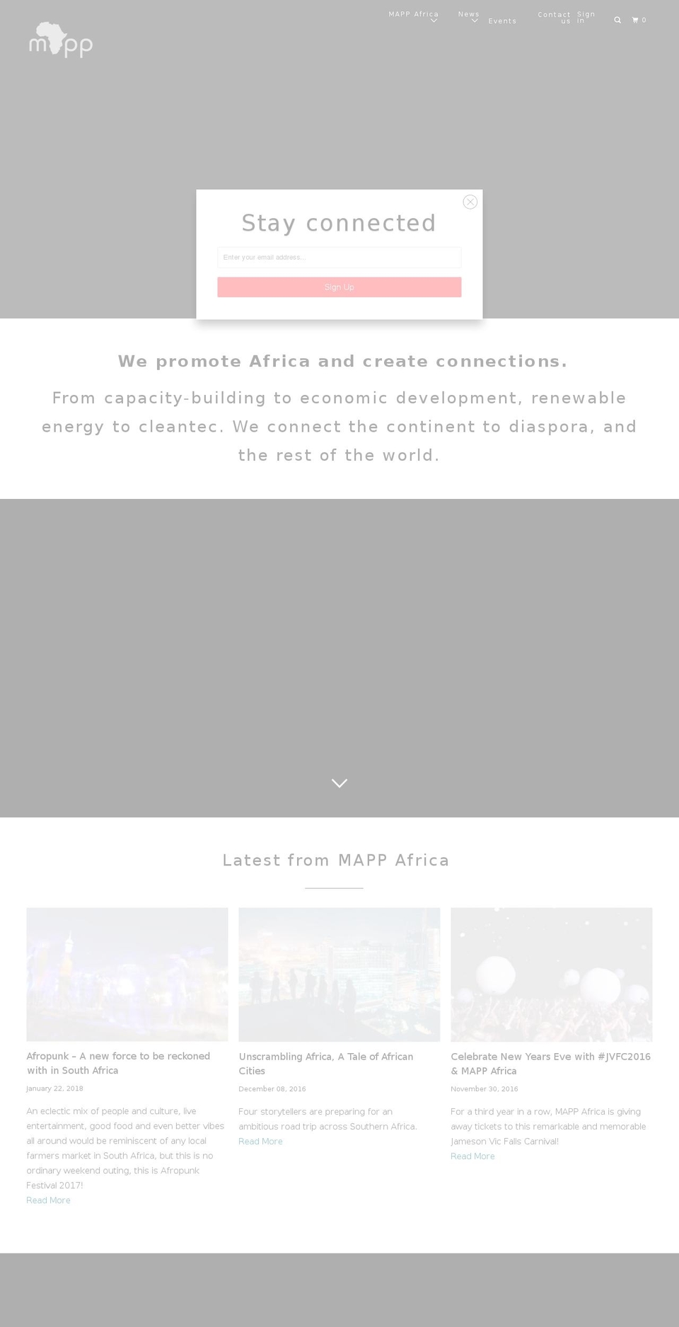 mappafrica.org shopify website screenshot