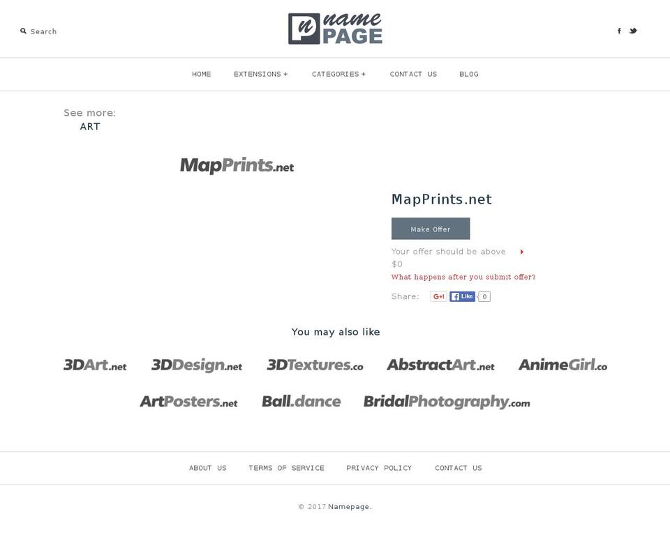 mapprints.net shopify website screenshot