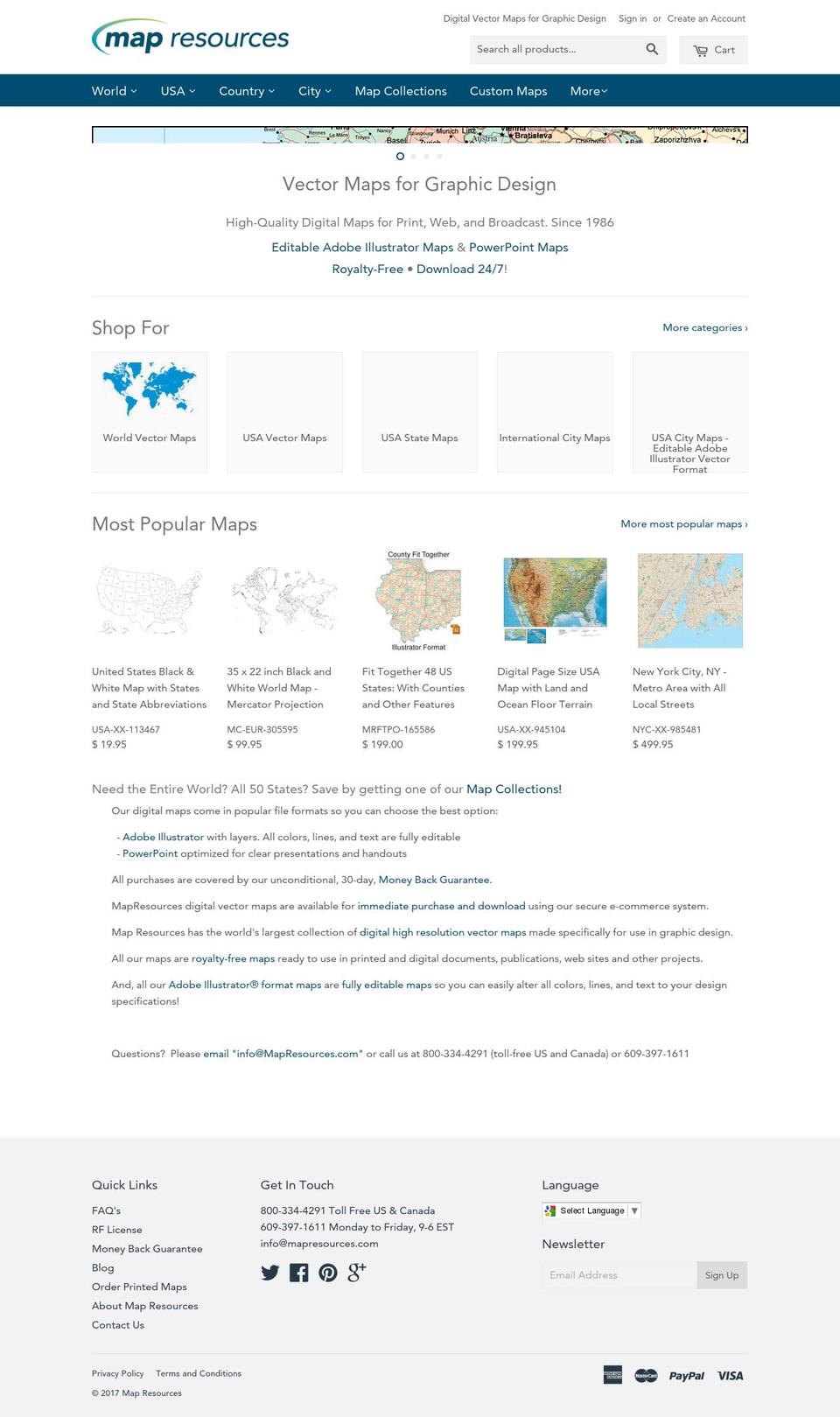 mapresources.com shopify website screenshot
