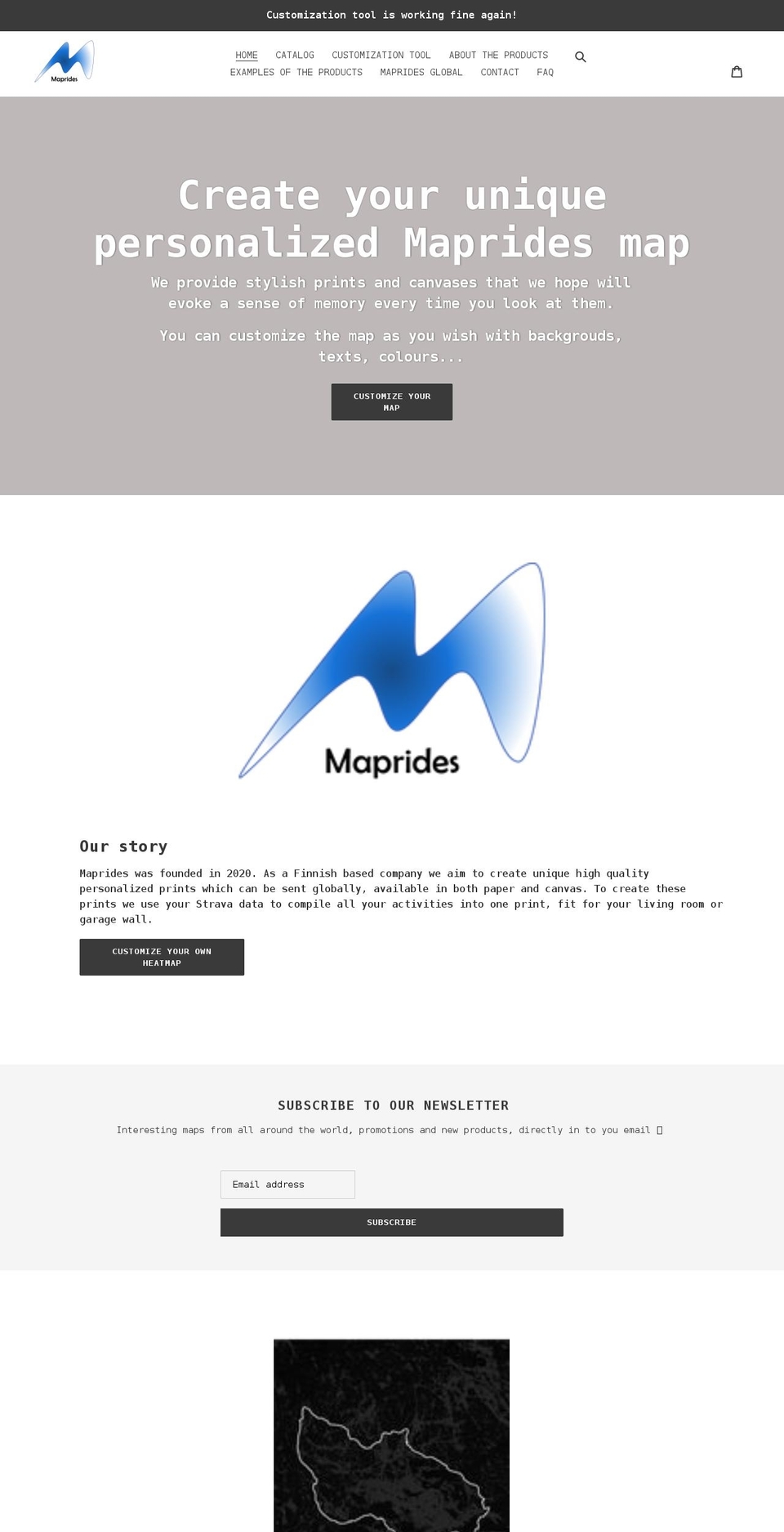 mapridesshop.com shopify website screenshot