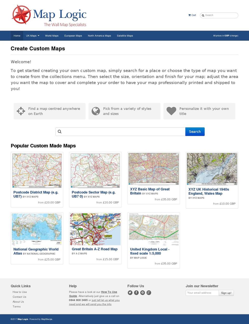 maps-maker.co.uk shopify website screenshot