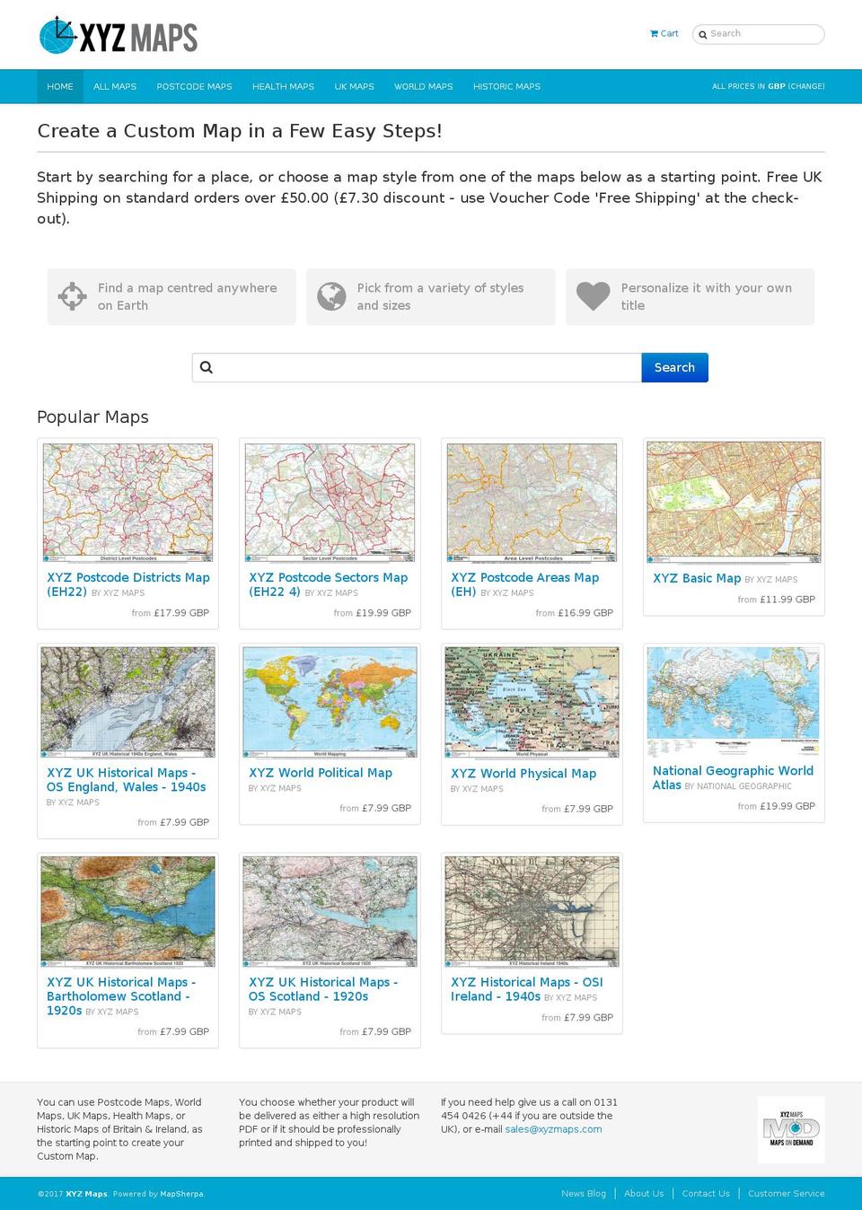 MapSherpa V Shopify theme site example maps-on-demand.biz