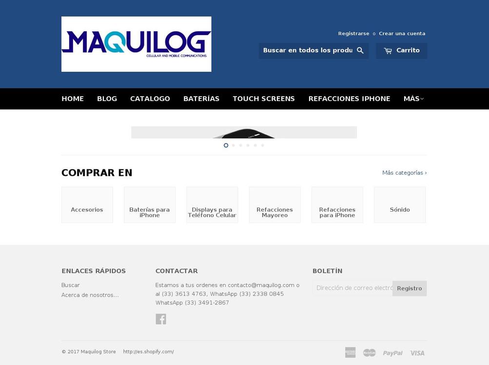 maquilog.com shopify website screenshot